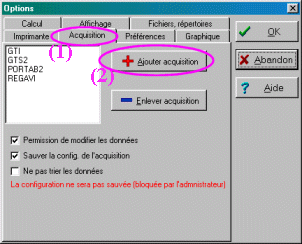 PARAMETRAGE A REALISER EN PRIORITE DANS LE FICHIER CONFIGREGRESSI.EXE...